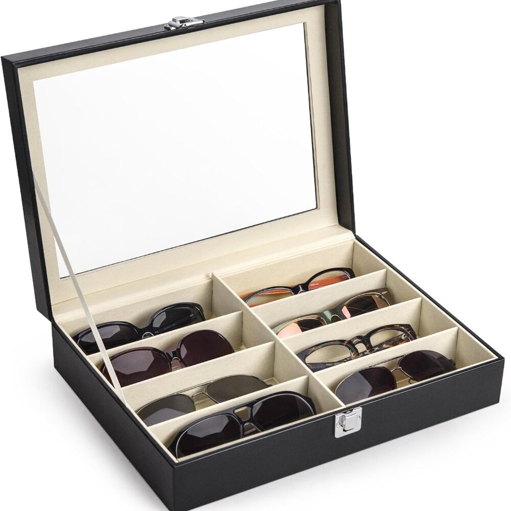 Sunglasses Organizer 8 Slots Eyewear Display Case for Women Men